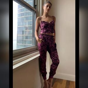 Urban Outfitters Harem Jogger Pants Silky Drawstring Purple Tie Dye Womens Small